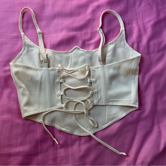 {SOLD} UO Cream Satin Corset - Picture 2 of 4